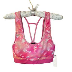 Daily Practice by Anthropologie Pink & White Floral Sophia Sports Bra - M - NWT